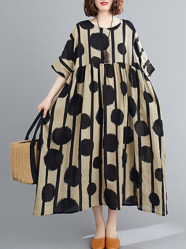 Robe MIDI à col rond à collier divisé d'origine