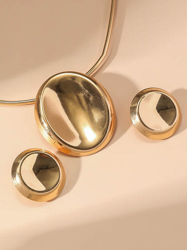 Accesorios de aretes de color sólido geométrico + accesorios de collares tres piezas