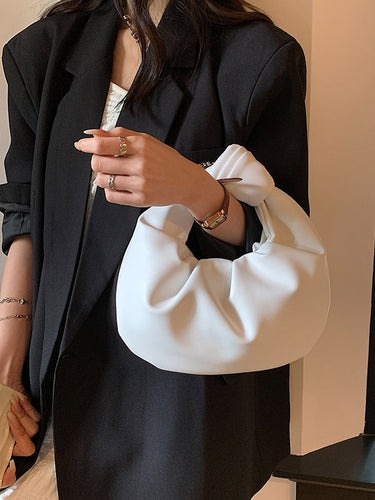Accessoires de sacs à main de couleur unie plissée à bowknot