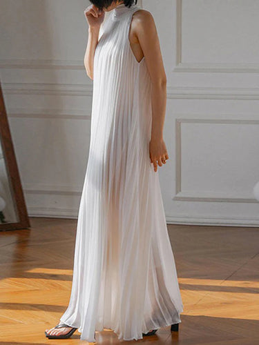 Robes de support de couleur de couleur unie plissée en vrac