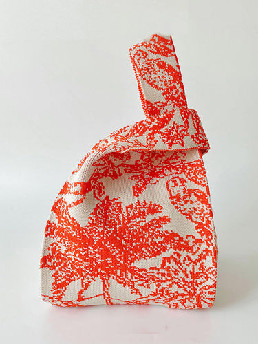 コントラストカラー印刷された織物バッグハンドバッグ