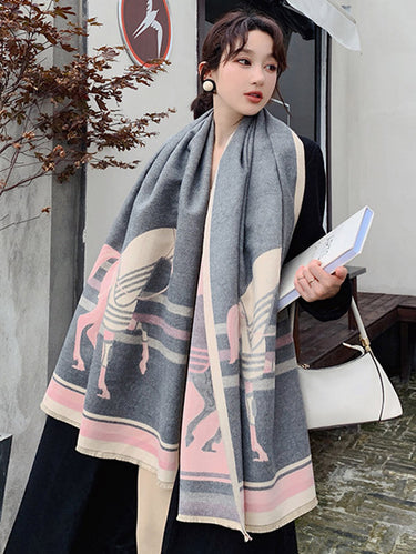 Personnalité Scarf de châle imprimé de dessins animés chauds