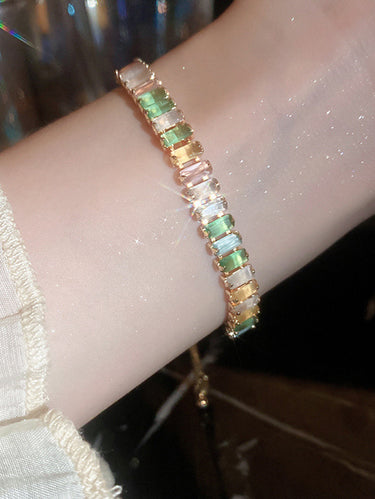 Einstellbare Kontrastfarbe Geometrische Rheinsteine Armbandzubehör