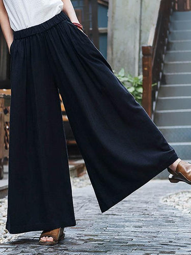 Lose Wide-Big-Leinenhosen