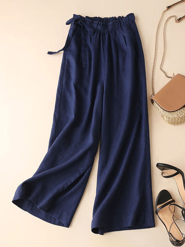 Création originale large des jambes larges de la jambe de la jambe de cravate Capri-pants