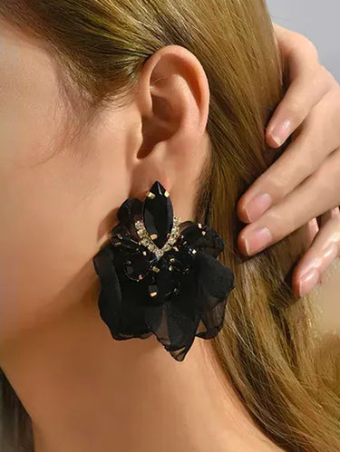 Pendientes de gota de forma de la flor