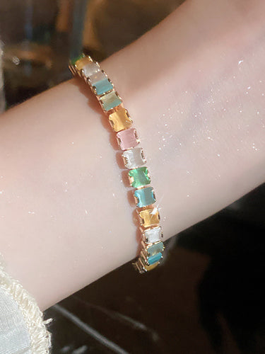 Einstellbare Kontrastfarbe Geometrische Rheinsteine Armbandzubehör