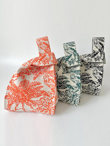 コントラストカラー印刷された織物バッグハンドバッグ