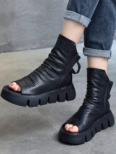 Scarpe per piattaforma cavillo marrone nera urbano