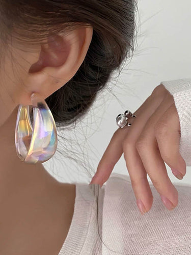 Pendientes de caída geométrica de color de contraste de Normcore