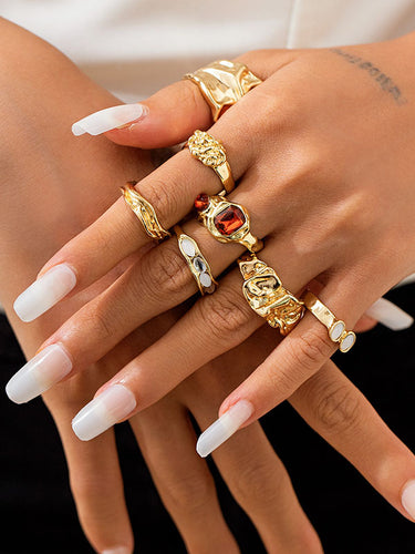 Accessori sugli anelli di pietre di corna geometrica