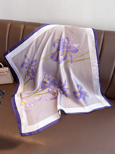 Couleur de contraste Couleur florale imprimé de protection solaire Châle