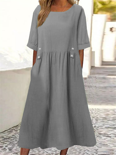A-Line فضفاضة جيوب مطوية