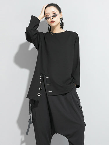 元の固体不規則性Tシャツのトップ
