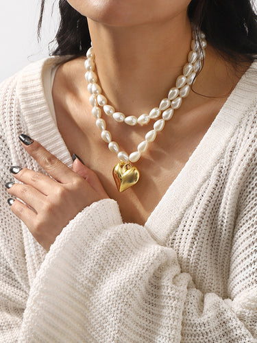 Double Layered Heart Shape Necklaces Accessories