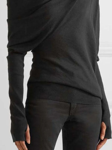 Top-shirt a maniche lunghe asimmetriche urbane
