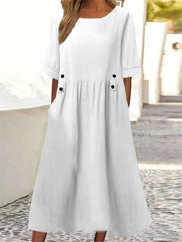 A-Line فضفاضة جيوب مطوية