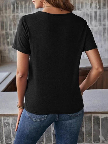 ゆるい半袖スプリットジョイントストライプラウンドネックTシャツのトップス