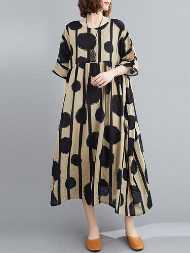 Robe MIDI à col rond à collier divisé d'origine
