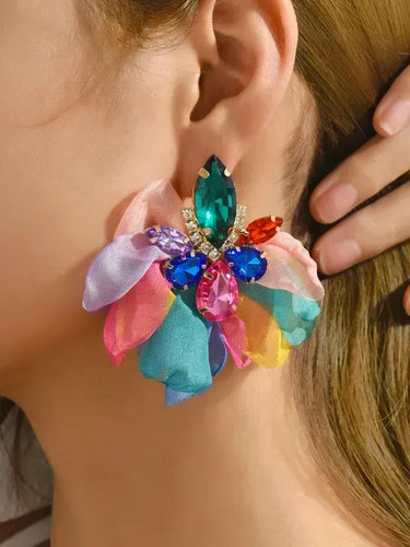 Pendientes de gota de forma de la flor