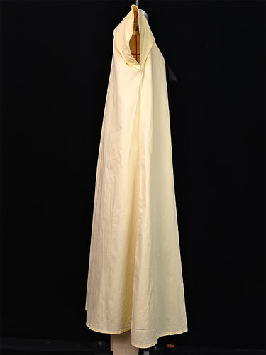 Robes midi à col rond en ligne plissée en ligne A-line