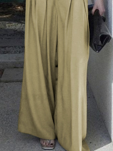 Lose Weitbein mit Fehlfarben Falten -Color Casual Hosenboden