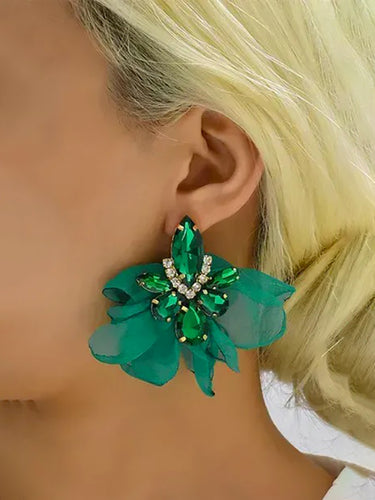 Pendientes de gota de forma de la flor