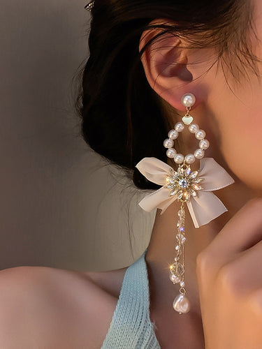 Vintage-Strass-Beuge-auf-verknüpfte Quasten-Ohrringe Accessoires