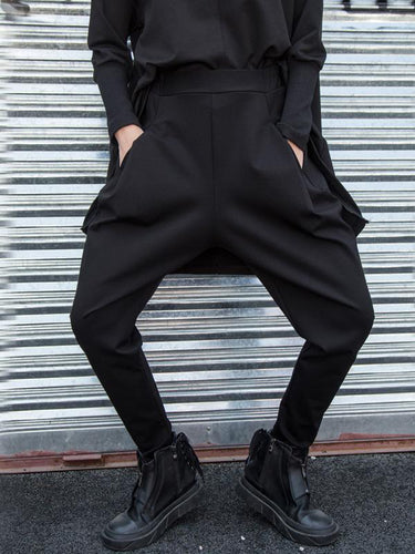 Pantalon harem noir simple