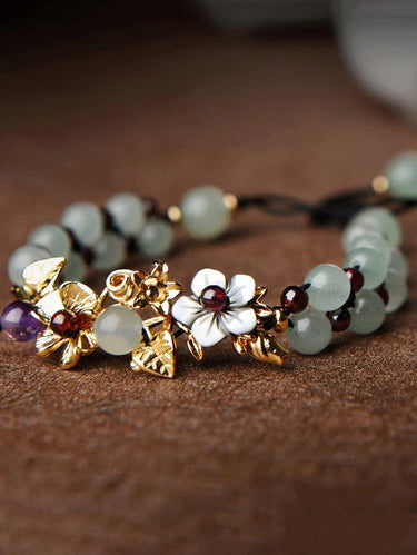 Pulseira de granada de crochê fresca