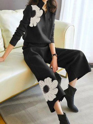 Hohe taillierte lose asymmetrische florale Hosenhosen Hosenhosen