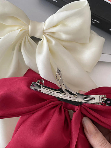 Bowknot Couleur unie plissée accessoires de cheveux barrette français
