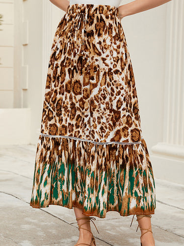 A-line raintring hearpard leopard split-coint kysits
