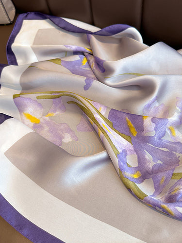 Couleur de contraste Couleur florale imprimé de protection solaire Châle