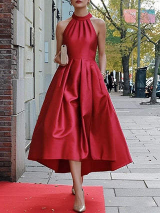 How to Style Red Dress with Gold Heels