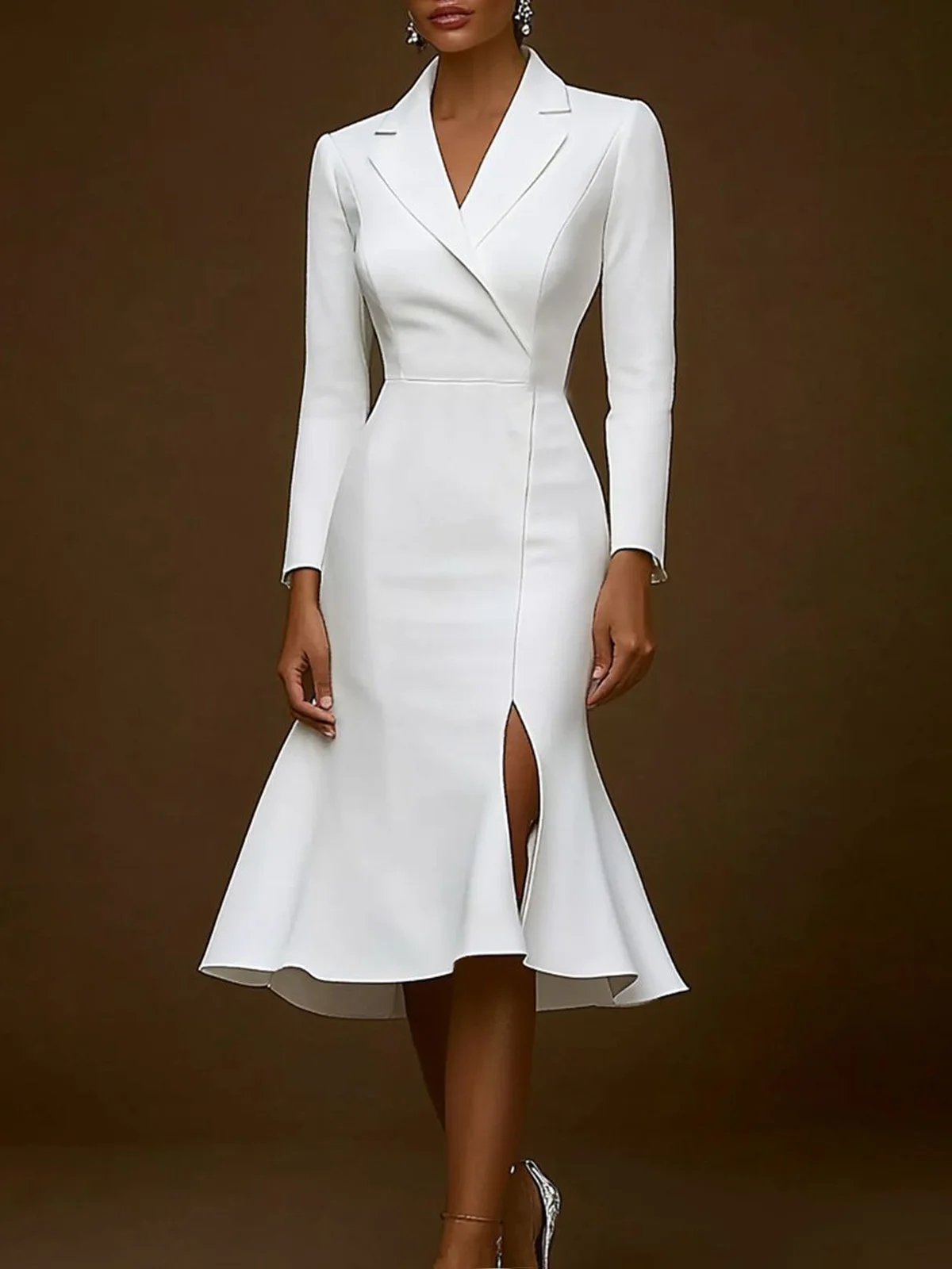 midi dress cape Sleeve Plus Size Wedding Dresses Size:4XL / US 18 Convertible Dress Convertible Wrap