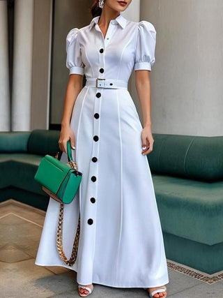 Maxi Dress with Puff Sleeves: The Perfect Blend of Romance and Modern Style