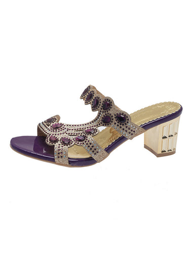 1775830 Square Open Toe Rhinestone Pumps