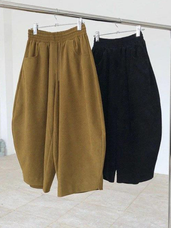 Harem Pants Loose High-Waisted Split-Joint Striped Patterns Pants Trousers