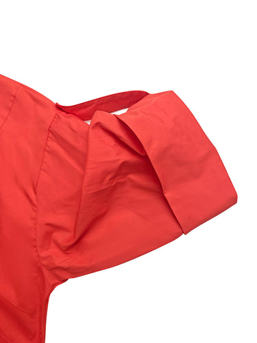 A-Linie, hoch tailliert, plissiert, einfarbig, V-Ausschnitt, Maxikleid, Hemdblusenkleid