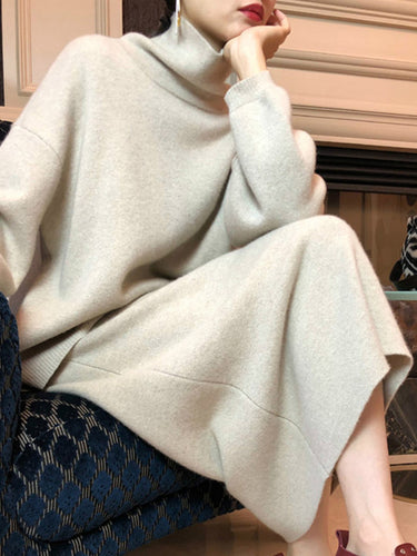 Urban Lose Solid Color High-Hals-Pullover-Tops & Röcke Bottoms-Anzüge