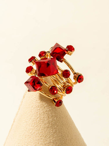 1784748 Geometric Rhine Stones Rings Accessories