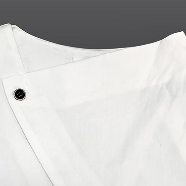 Long Sleeves Asymmetric Buttoned Split-Front Blouses&Shirts Tops