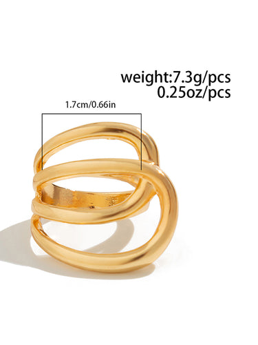 1716466 Irregularity Geometric Shiny Rings Accessories