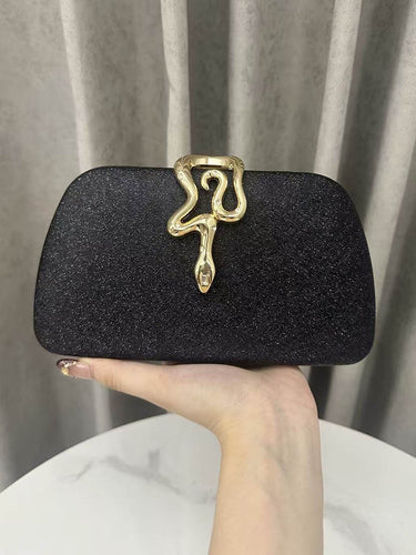 1740380 Irregularity Chains Lock Shiny Crossbody Bags Evening Bags Clutches