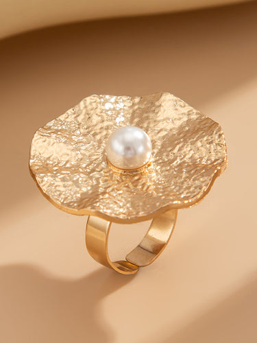 1716770 Geometric Pleated Shiny Rings Accessories