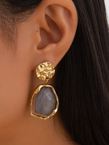 1718928 Irregularity Geometric Shiny Earrings Accessories