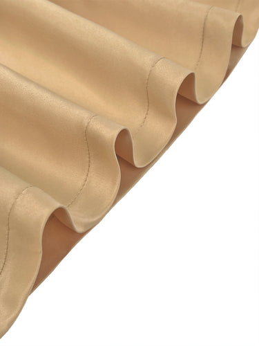 A-line عالية الخصر مطوية صلبة الصلبة V-neck maxi فساتين