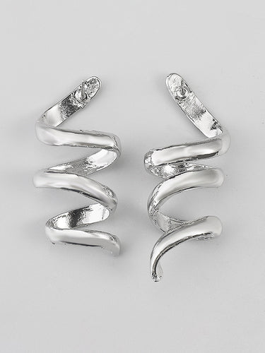 1491115 Solid Color Spirality Earrings Accessories