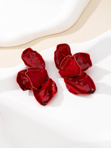 1732502 Irregularity Flower Print Earrings Accessories